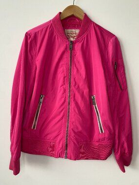 Levi’s Hot Pink Bomber Jacket Full Zip Lightweight Flight Jacket L